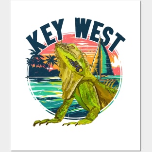 Key West Vibes with Green Iguana - WelshDesigns Posters and Art